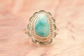 Genuine Sonoran Turquoise Sterling Silver Native American Ring